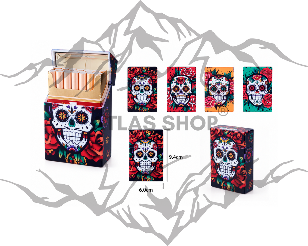 Étui à cigarettes tête de mort